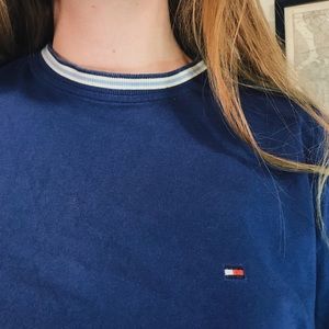 DONATING SOON blue and white Tommy Hilfiger tee